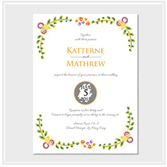 personalized handdrawn watercolor garden flower wedding invitation card hong kong