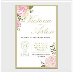 personalized handdrawn watercolor garden flower wedding invitation card hong kong