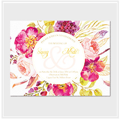 personalized handdrawn watercolor garden flower wedding invitation card hong kong