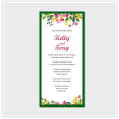 personalized handdrawn watercolor garden flower wedding invitation card hong kong