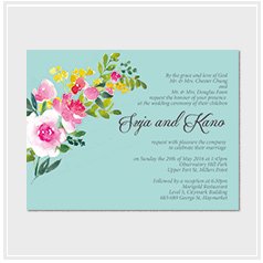 personalized handdrawn watercolor garden flower wedding invitation card hong kong