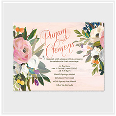 personalized handdrawn watercolor garden flower wedding invitation card hong kong