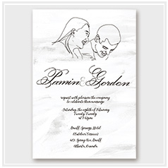 personalized handdrawn couple sketch wedding invitation card hong kong
