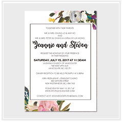 personalized handdrawn watercolor garden flower wedding invitation card hong kong