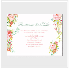 personalized handdrawn watercolor garden flower wedding invitation card hong kong