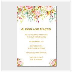 personalized handdrawn watercolor garden flower wedding invitation card hong kong