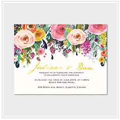 personalized handdrawn watercolor garden flower wedding invitation card hong kong