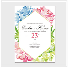 personalized handdrawn watercolor garden flower wedding invitation card hong kong