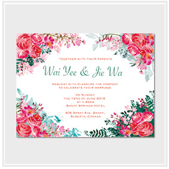 personalized handdrawn watercolor garden flower wedding invitation card hong kong