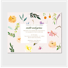 personalized handdrawn watercolor garden flower wedding invitation card hong kong