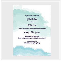 personalized handdrawn watercolor wedding invitation card hong kong