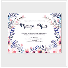 personalized handdrawn watercolor garden flower wedding invitation card hong kong