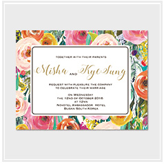 personalized handdrawn watercolor garden flower wedding invitation card hong kong