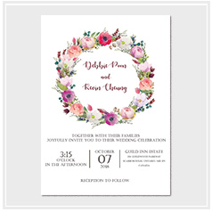 personalized handdrawn watercolor garden flower wedding invitation card hong kong