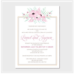 personalized handdrawn watercolor garden flower wedding invitation card hong kong