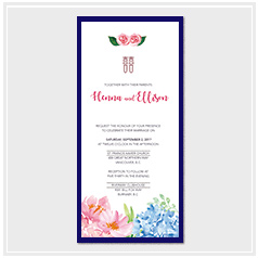 personalized handdrawn watercolor garden flower wedding invitation card hong kong