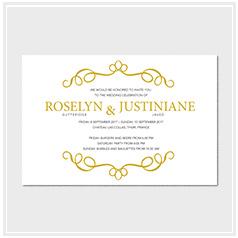 personalized classic gold wedding invitation card hong kong