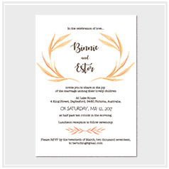 personalized handdrawn watercolor leaves wedding invitation card hong kong