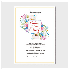 personalized handdrawn watercolor garden flower wedding invitation card hong kong