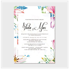 personalized handdrawn watercolor garden flower wedding invitation card hong kong