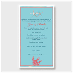 personalized handdrawn watercolor sea theme wedding invitation card hong kong