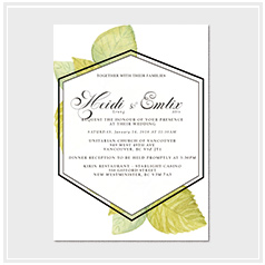 personalized handdrawn watercolor leaves garden flower wedding invitation card hong kong