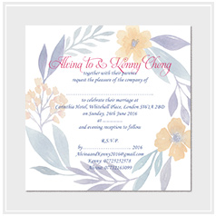 personalized handdrawn watercolor garden flower wedding invitation card hong kong