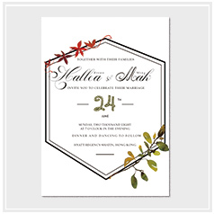 personalized handdrawn watercolor garden flower wedding invitation card hong kong