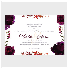 personalized handdrawn watercolor garden flower wedding invitation card hong kong