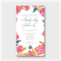 personalized handdrawn watercolor garden flower wedding invitation card hong kong