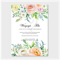 personalized handdrawn watercolor garden flower wedding invitation card hong kong