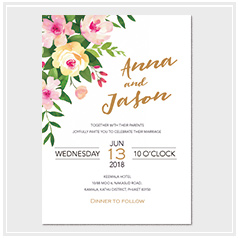 personalized handdrawn watercolor garden flower wedding invitation card hong kong