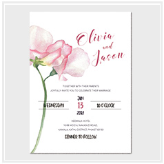 personalized handdrawn watercolor garden flower wedding invitation card hong kong