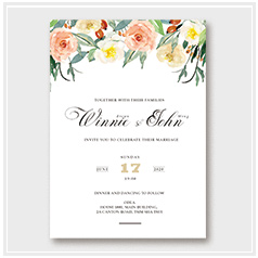 personalized handdrawn watercolor garden flower wedding invitation card hong kong