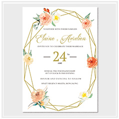 personalized handdrawn watercolor garden flower wedding invitation card hong kong