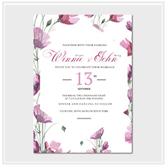 personalized handdrawn watercolor garden flower wedding invitation card hong kong