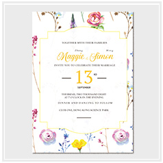 personalized handdrawn watercolor garden flower wedding invitation card hong kong