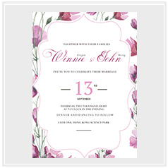 personalized handdrawn watercolor garden flower wedding invitation card hong kong