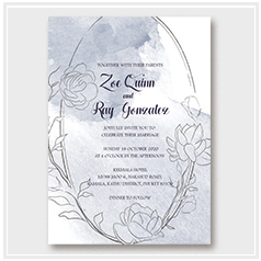 personalized handdrawn watercolor blue garden flower wedding invitation card hong kong
