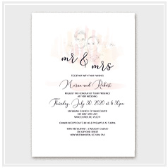 personalized handdrawn watercolor portrait drawing garden flower wedding invitation card hong kong