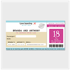 personalized ticket theme wedding invitation card hong kong