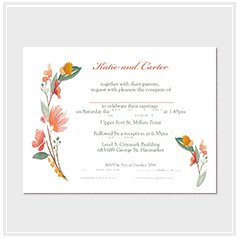 personalized handdrawn watercolor garden flower wedding invitation card hong kong