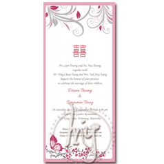 personalized handdrawn watercolor Chinese style wedding invitation card hong kong