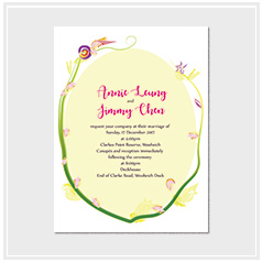 personalized handdrawn watercolor garden flower wedding invitation card hong kong