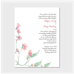 personalized handdrawn watercolor garden flower wedding invitation card hong kong