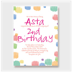 personalized children birthday celebration Chinese style invitation card hong kong