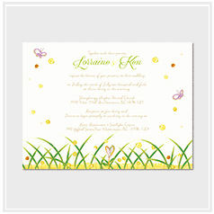 personalized handdrawn watercolor garden flower wedding invitation card hong kong