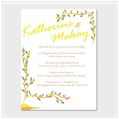 personalized handdrawn watercolor garden flower wedding invitation card hong kong