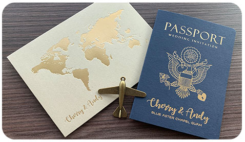bespoke destination travel theme passport wedding invitation card designer Hong Kong